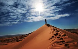 Hiking In Desert Wallpaper