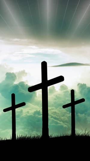 Hill Crosses Jesus 4k Iphone Wallpaper