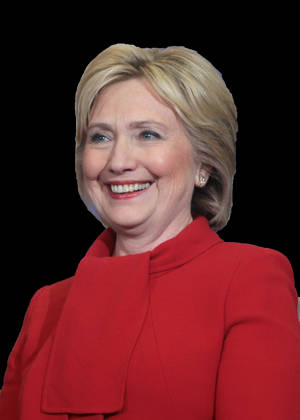 Hillary Clinton Elegantly Dressed In A Red Suit Wallpaper