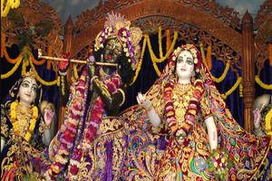 Hindu Goddess In Banke Bihari Temple Wallpaper