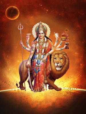 Hindu Goddess In Shakti Godhead Wallpaper
