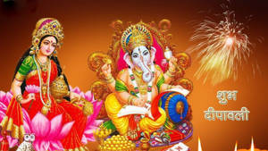 Hindu Goddess Lakshmi And Ganesha Wallpaper