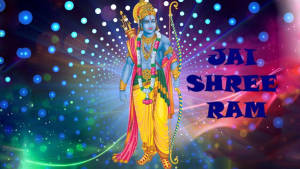 Hindu Lord Ram Ji With Blue Lights Wallpaper