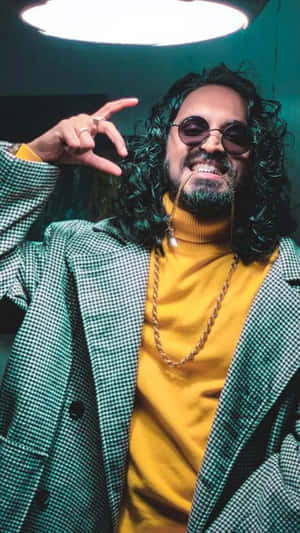 Hip Hop Artist Peace Sign Pose Wallpaper