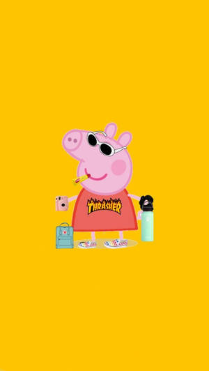 Hipster Peppa Pig Meme Wallpaper