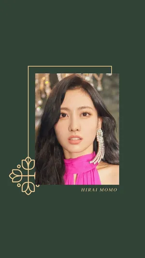 Hirai Momo In Green Background Wallpaper