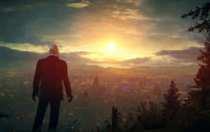 Hitman Watching Sunset Desktop Wallpaper