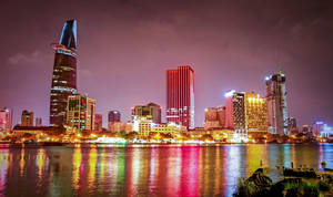 Ho Chi Minh City Neon Lights Wallpaper