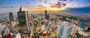 Ho Chin Minh City Fisheye Photograph Wallpaper