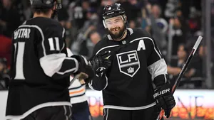 Hockey Star Drew Doughty Shares A Joyous Moment With Teammate Anze Kopitar Wallpaper