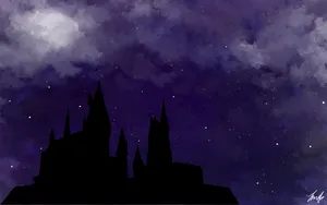 Hogwarts At Night Desktop Wallpaper