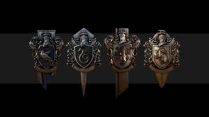 Hogwarts House Emblems Harry Potter Desktop Wallpaper