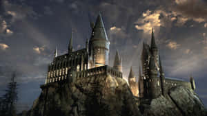 Hogwarts With Lights Desktop Wallpaper