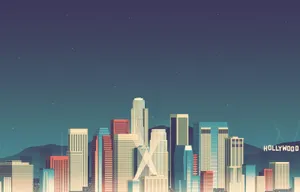 Hollywood Pixel Art Wallpaper