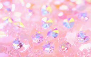 Holographic Pink Glittering Diamonds Wallpaper