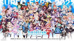 Hololive Expo 2022 Poster Showcasing Virtual Talents Wallpaper