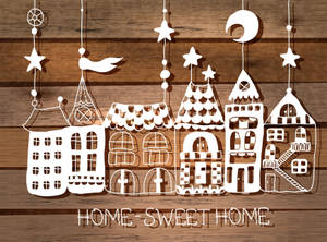 Home Sweet Home Cartoon Buildings Wallpaper