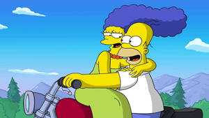 Homer And Marge Simpson Pivotal Scene In The Simpsons Movie Wallpaper