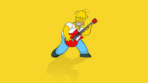Homer From The Simpsons Playing Guitar Wallpaper