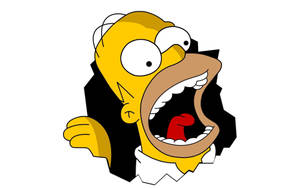 Homer From The Simpsons With Open Mouth Wallpaper
