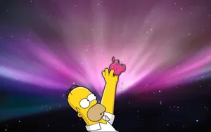 Homer Simpson Cool Mac Logo Donut Wallpaper