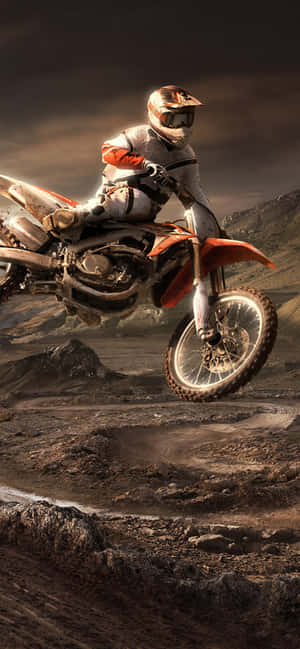 Honda Dirt Bike Jumping Off Road Wallpaper