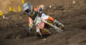 Honda Dirt Bike Riding Through Wallpaper