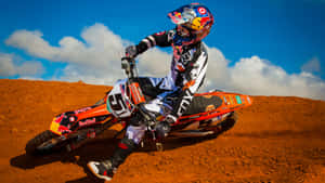 Honda Dirt Bike Swirving Left Wallpaper