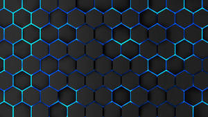 Honeycomb Blue Lining Wallpaper