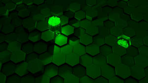 Honeycomb Green Light Wallpaper