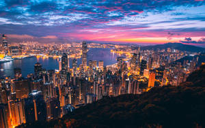 Hong Kong Victoria Peak At Night Wallpaper