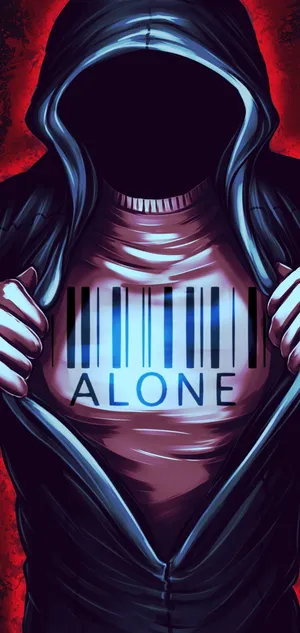 Hooded Cartoon Person Wearing Alone Shirt Wallpaper