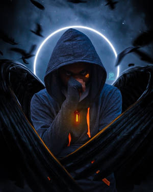 Hooded Devil Boy Wings Wallpaper