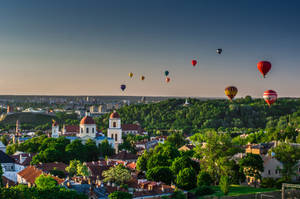 Hot Air Balloons At Vilnius Wallpaper