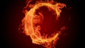 Hot And Flaming C Alphabet Wallpaper