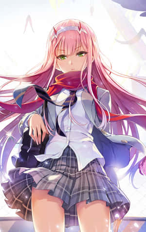 Hot Anime Zero Two School Uniform Wallpaper