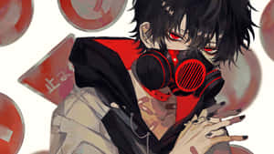 Hot Gas Mask Boy Anime Red & Black Wallpaper