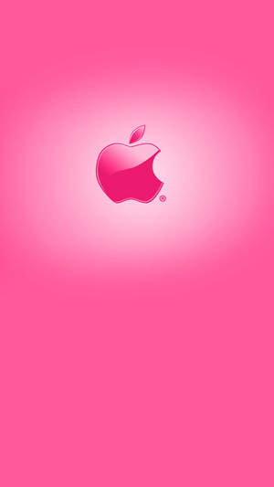 Hot Pink Shiny Apple Logo Wallpaper