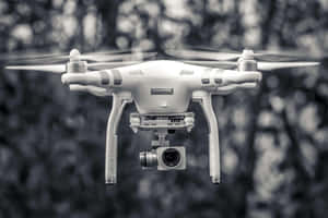 Hovering Drone Black And White Photography.jpg Wallpaper