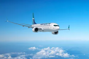 Hovering Westjet Airline Plane Wallpaper