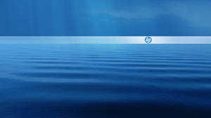 Hp Laptop Logo Over Water Wallpaper