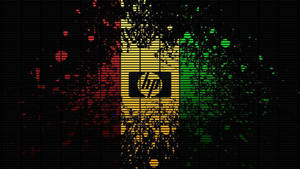 Hp Laptop Logo With Ink Splatters Wallpaper