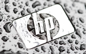 Hp Laptop Logo With Water Drops Wallpaper