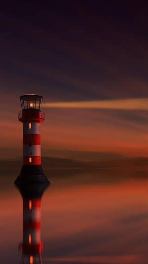 Htc Lighthouse On Sunset Wallpaper