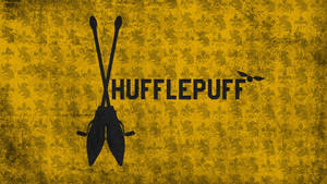 Hufflepuff Broomsticks In Black Wallpaper