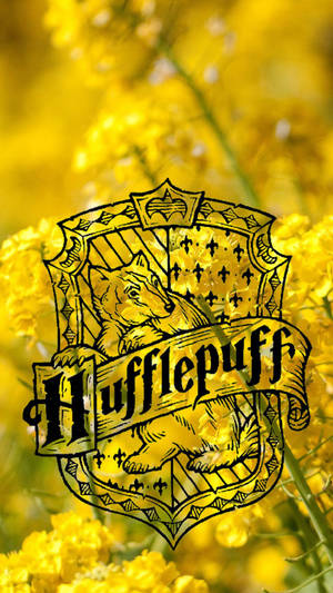 Hufflepuff Logo Yellow Flowers Wallpaper