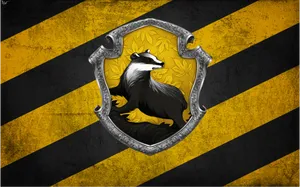Hufflepuff Yellow Gray Stripes Wallpaper