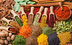 Huge Amount Of Colorful Spices Wallpaper