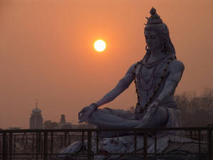 Huge Dark Shiva During Sunset Wallpaper