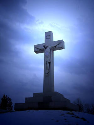 Huge Statue Of Jesus On Cross Wallpaper